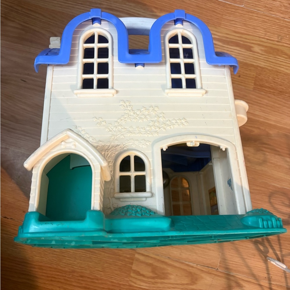 Classic Kids Dollhouse Playhouse in Teal & Blue
